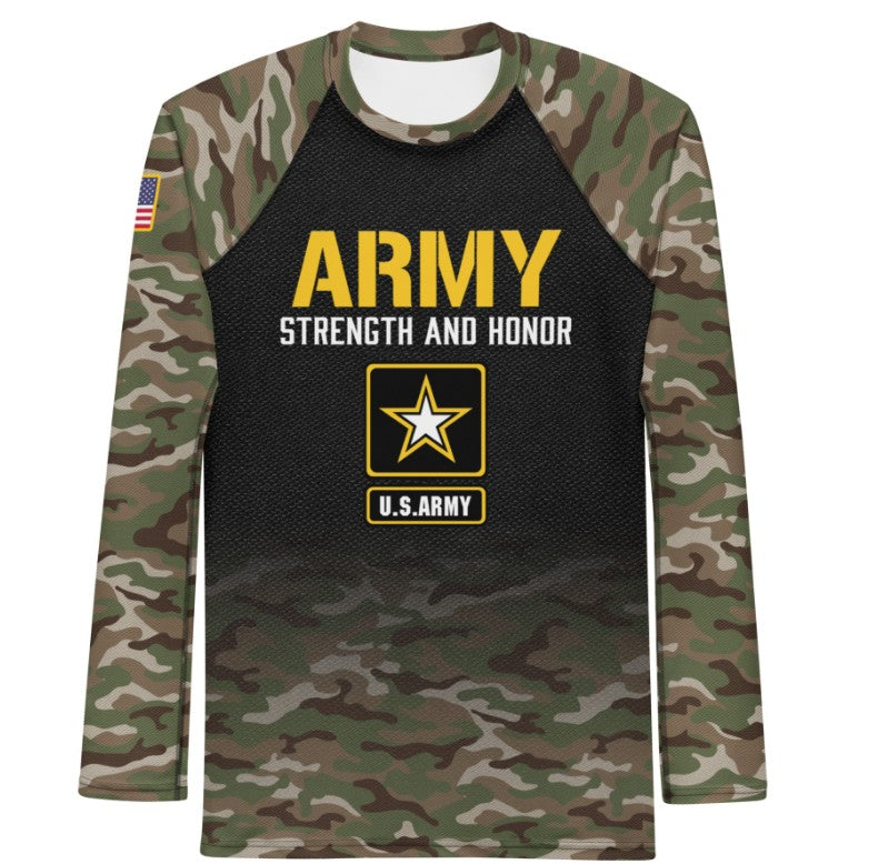 Army Long Sleeve Rash Guard – Strength and Honor Edition