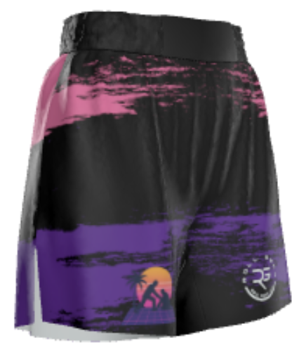 Miami Black Training Shorts Sunset Grappler Edition - BJJ MMA Fight Shorts