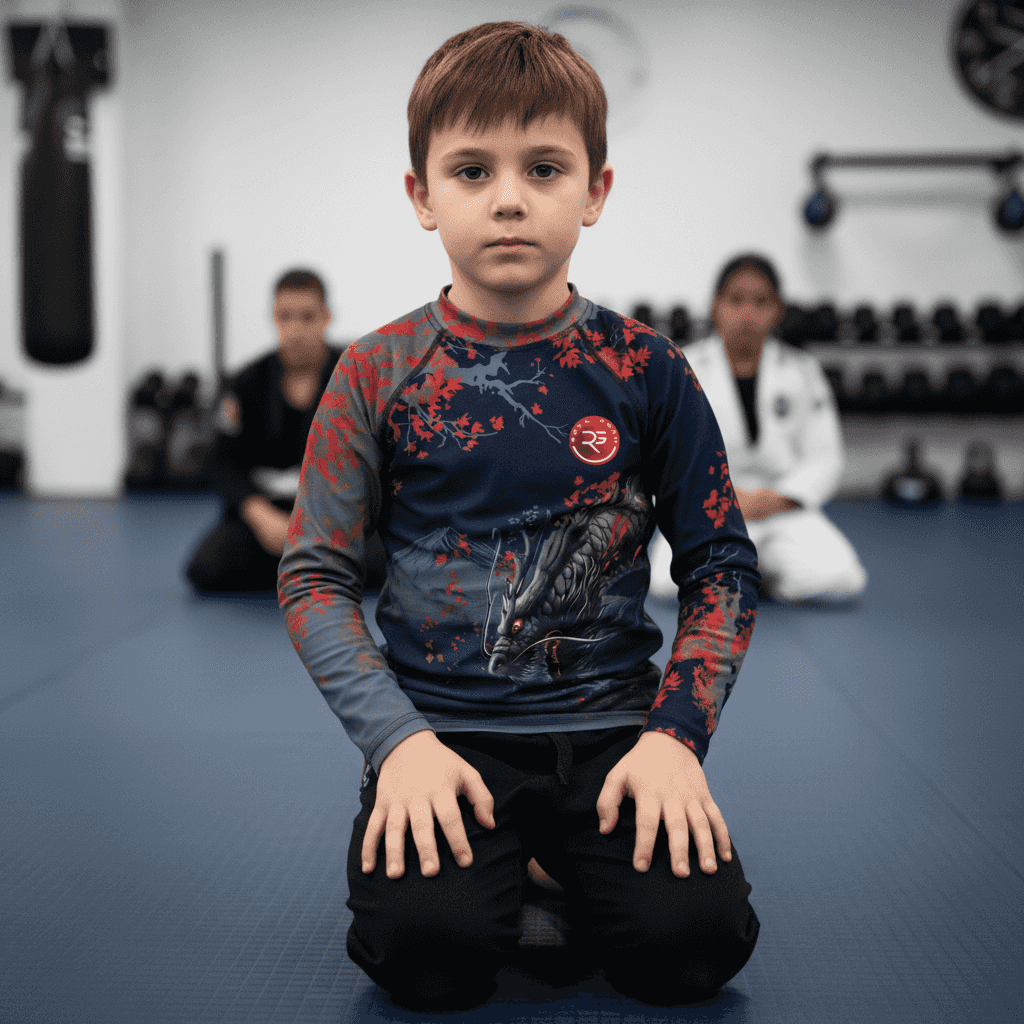 Warrior’s Spirit Rash Guard – Dark Edition (Kids Long Sleeve)