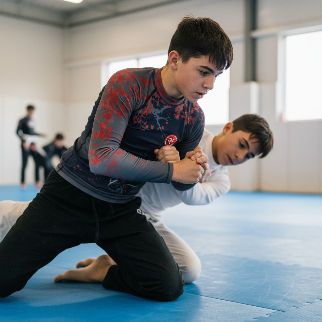 Warrior’s Spirit Rash Guard – Dark Edition (Youth Long Sleeve)