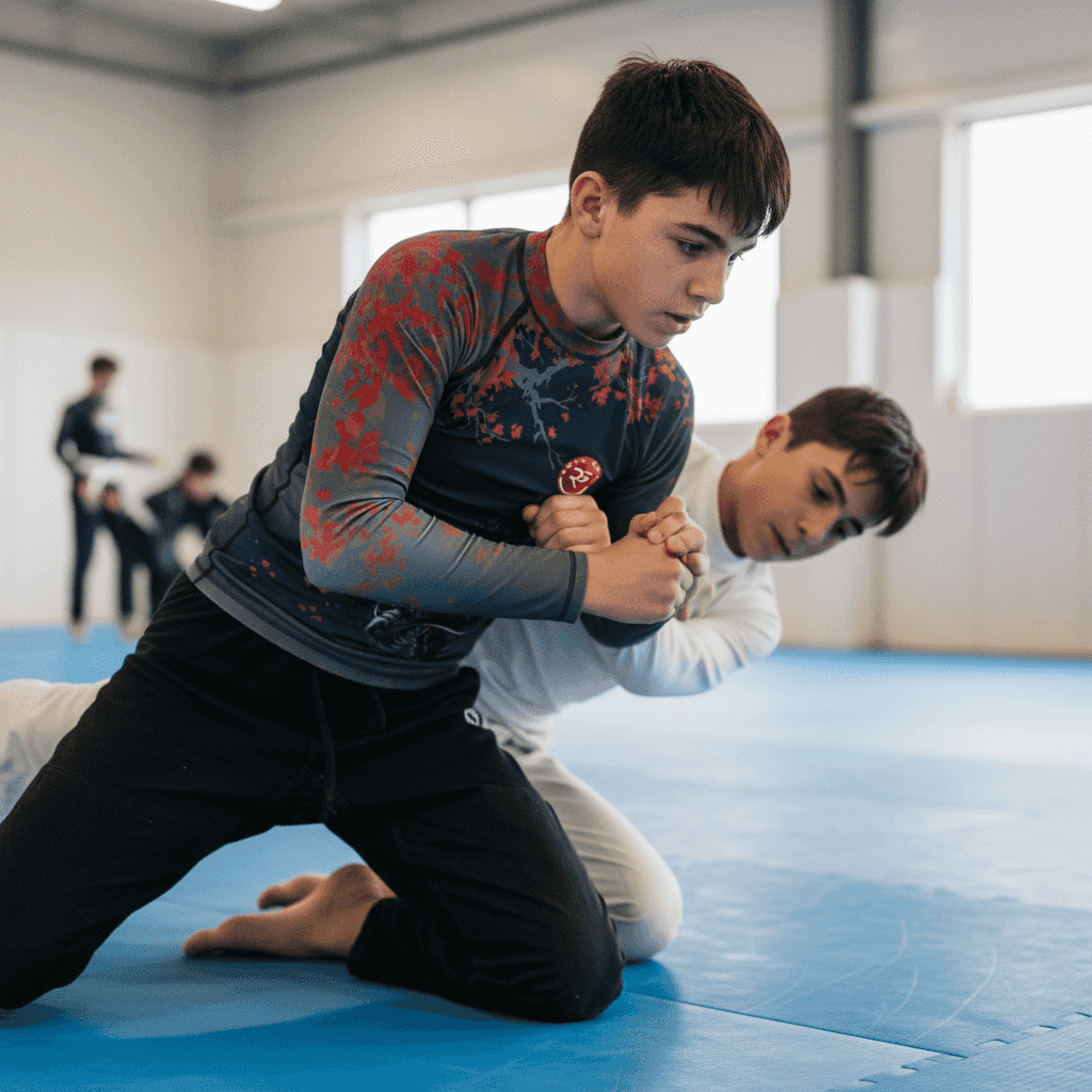 Warrior’s Spirit Rash Guard – Dark Edition (Youth Long Sleeve)