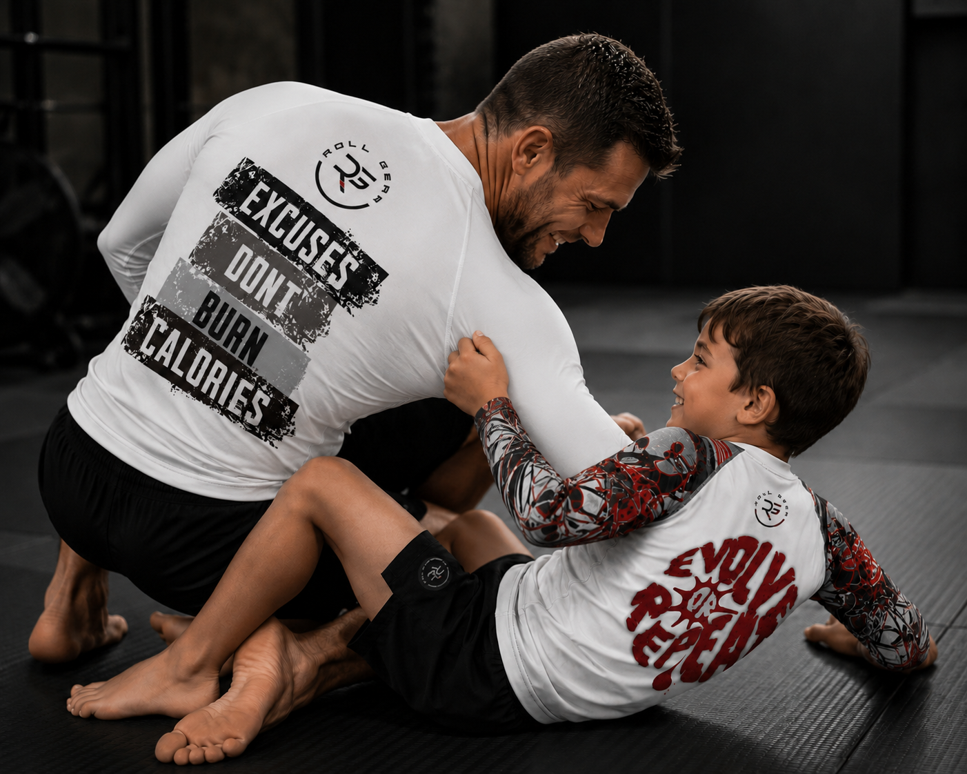 Evolve or Repeat Rash Guard – Kids | Roll Gear