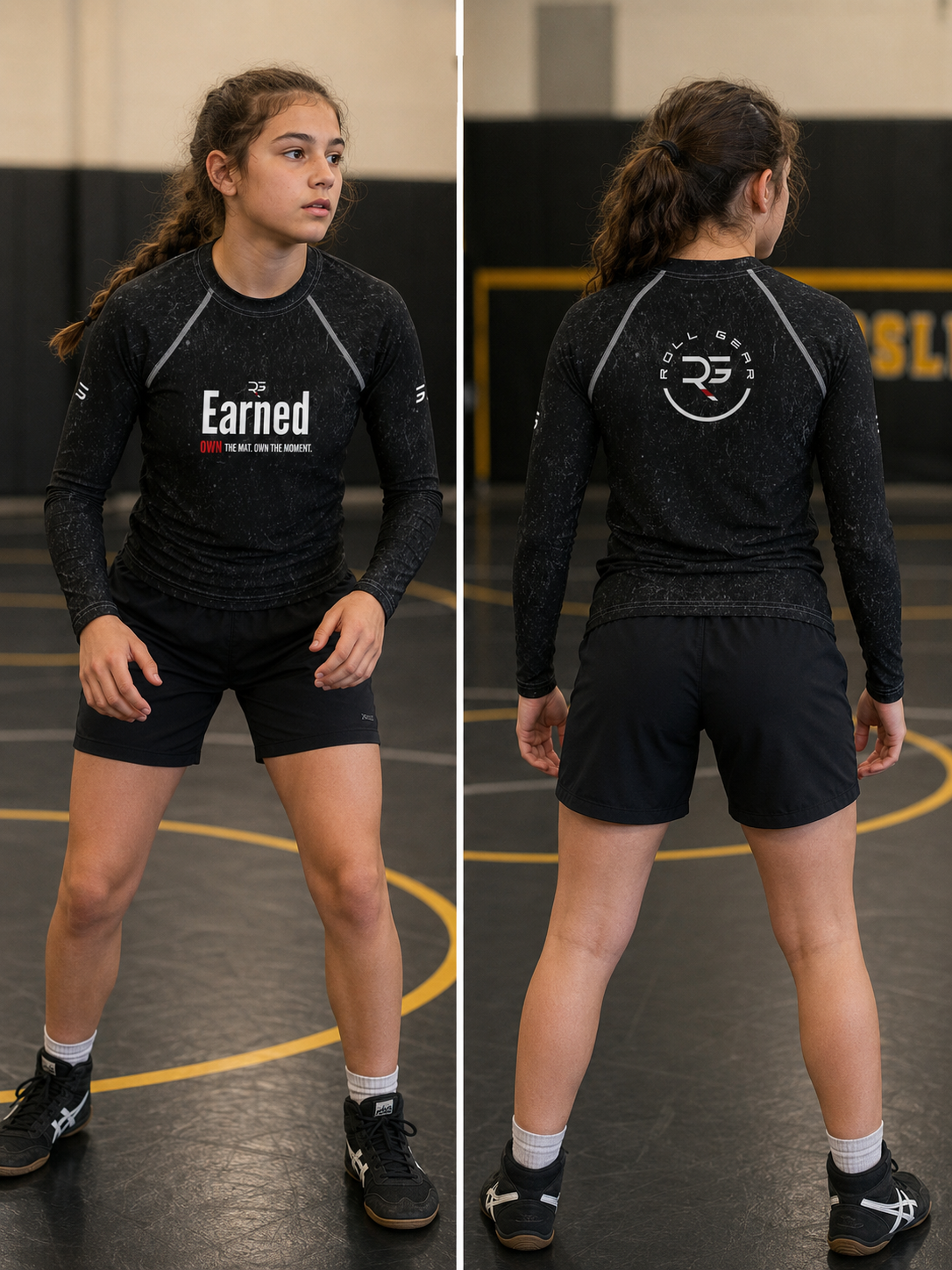 Earned Not Given Long Sleeve Rash Guard – Black – Youth | Roll Gear