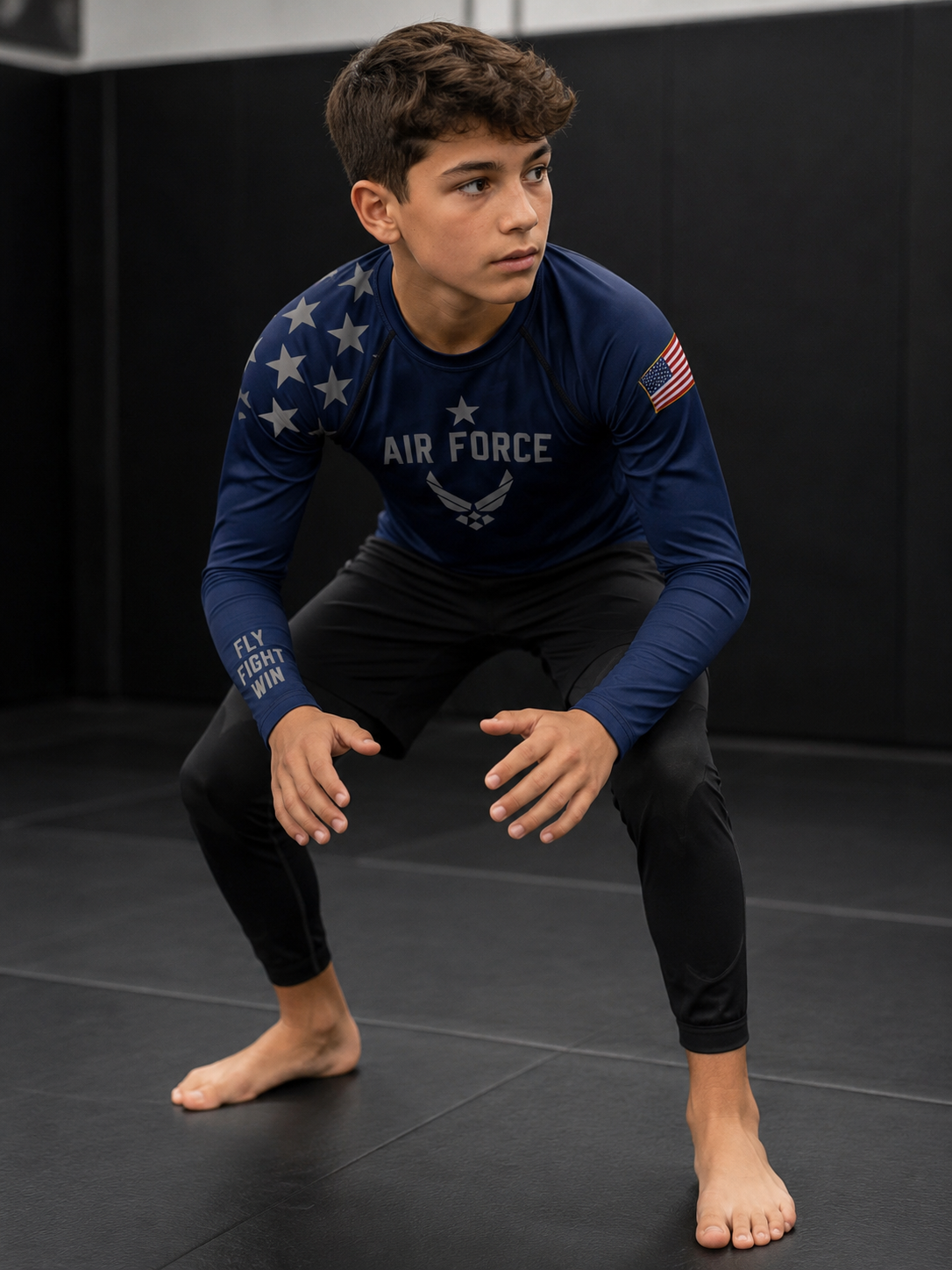Youth Air Force Long Sleeve Rash Guard