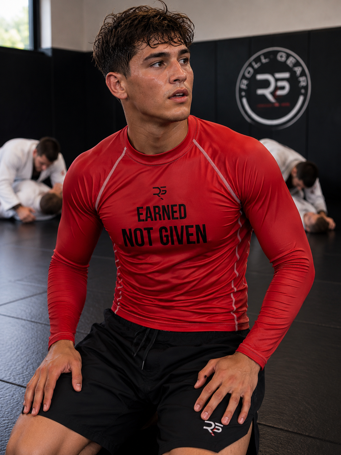 Excuses Don’t Burn Calories Long Sleeve Rash Guard – Red | Men’s | Roll Gear