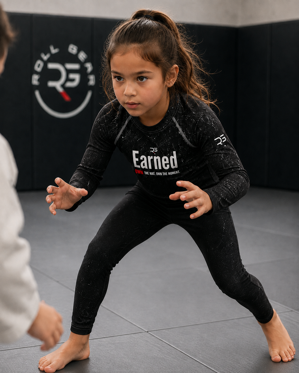 Earned Not Given Long Sleeve Rash Guard – Black – Kids | Roll Gear