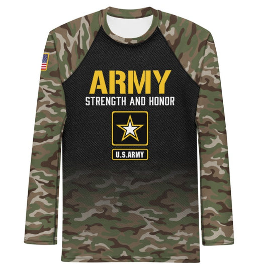 Army Long Sleeve Rash Guard – Strength and Honor Edition