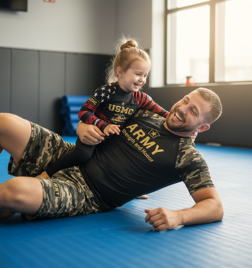 Kids Marines Dress Blues Long Sleeve Rash Guard