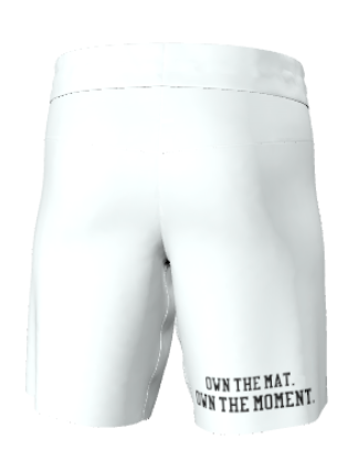 Youth All-White Grappling Shorts – Clean Look. Championship Ready.