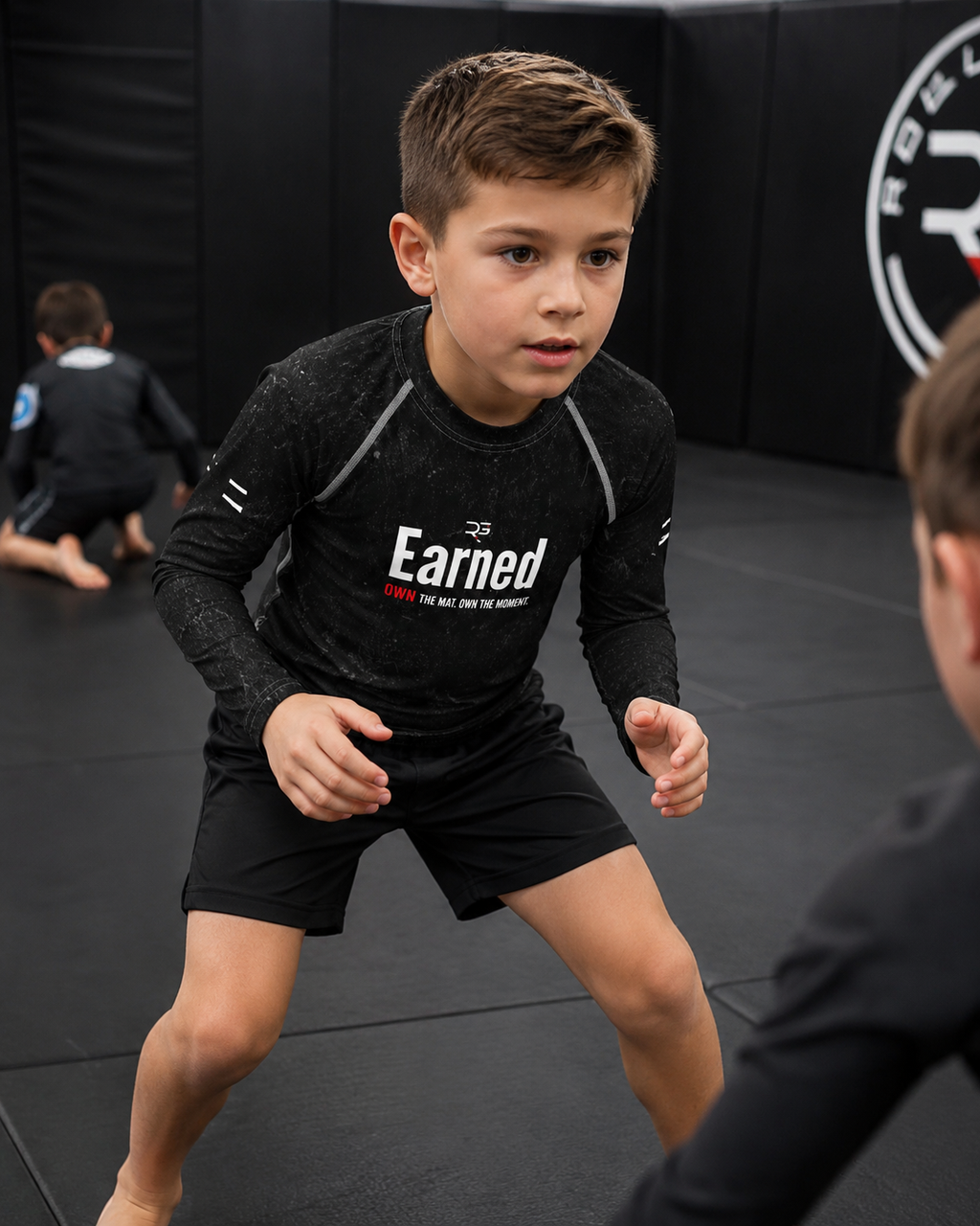 Earned Not Given Long Sleeve Rash Guard – Black – Kids | Roll Gear