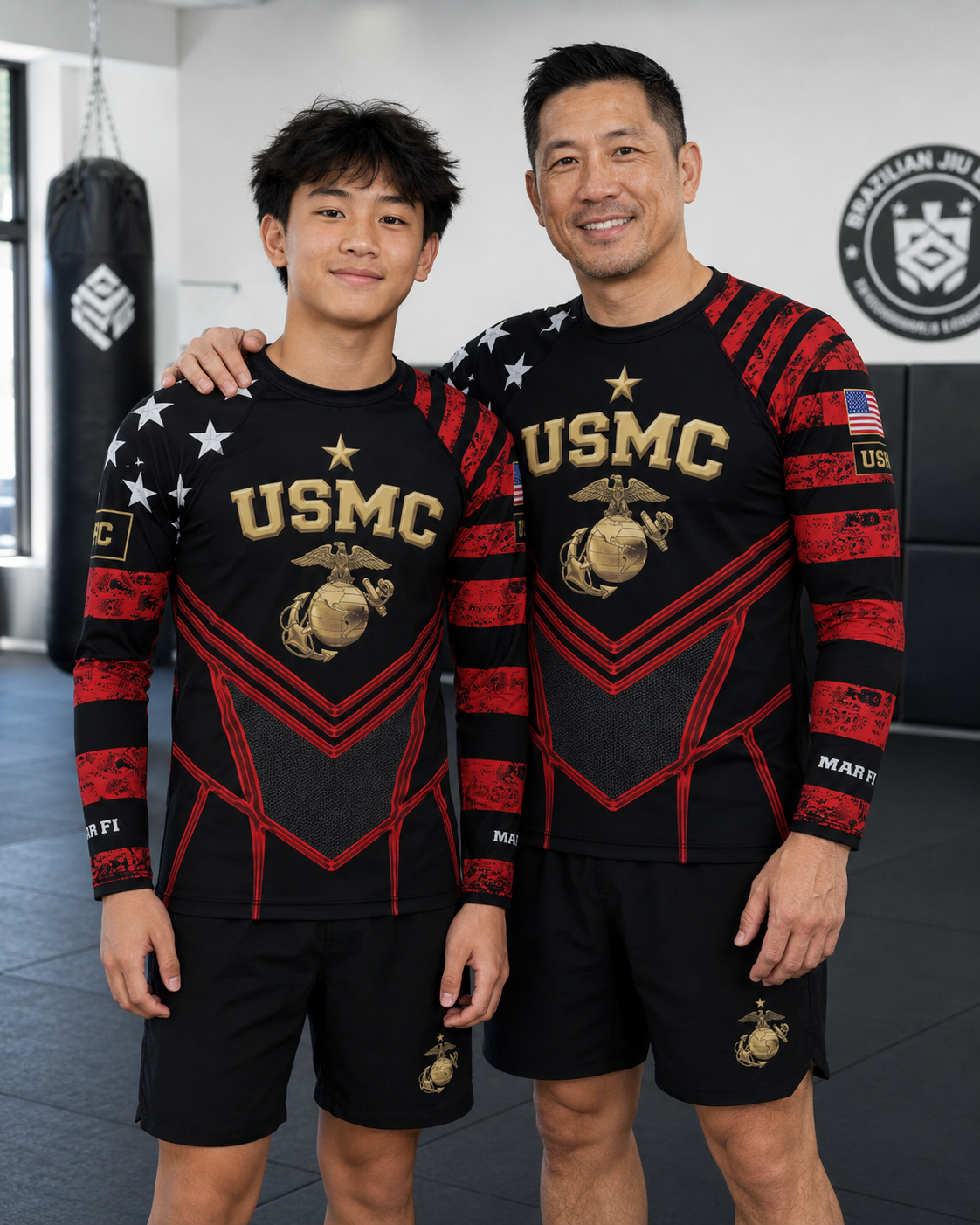 Youth Marines Dress Blues Long Sleeve Rash Guard