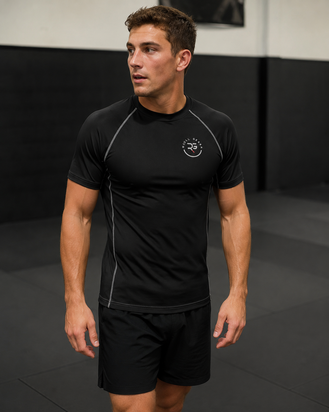 Solid Performance Rash Guard – Black – Adult/Unisex | Roll Gear
