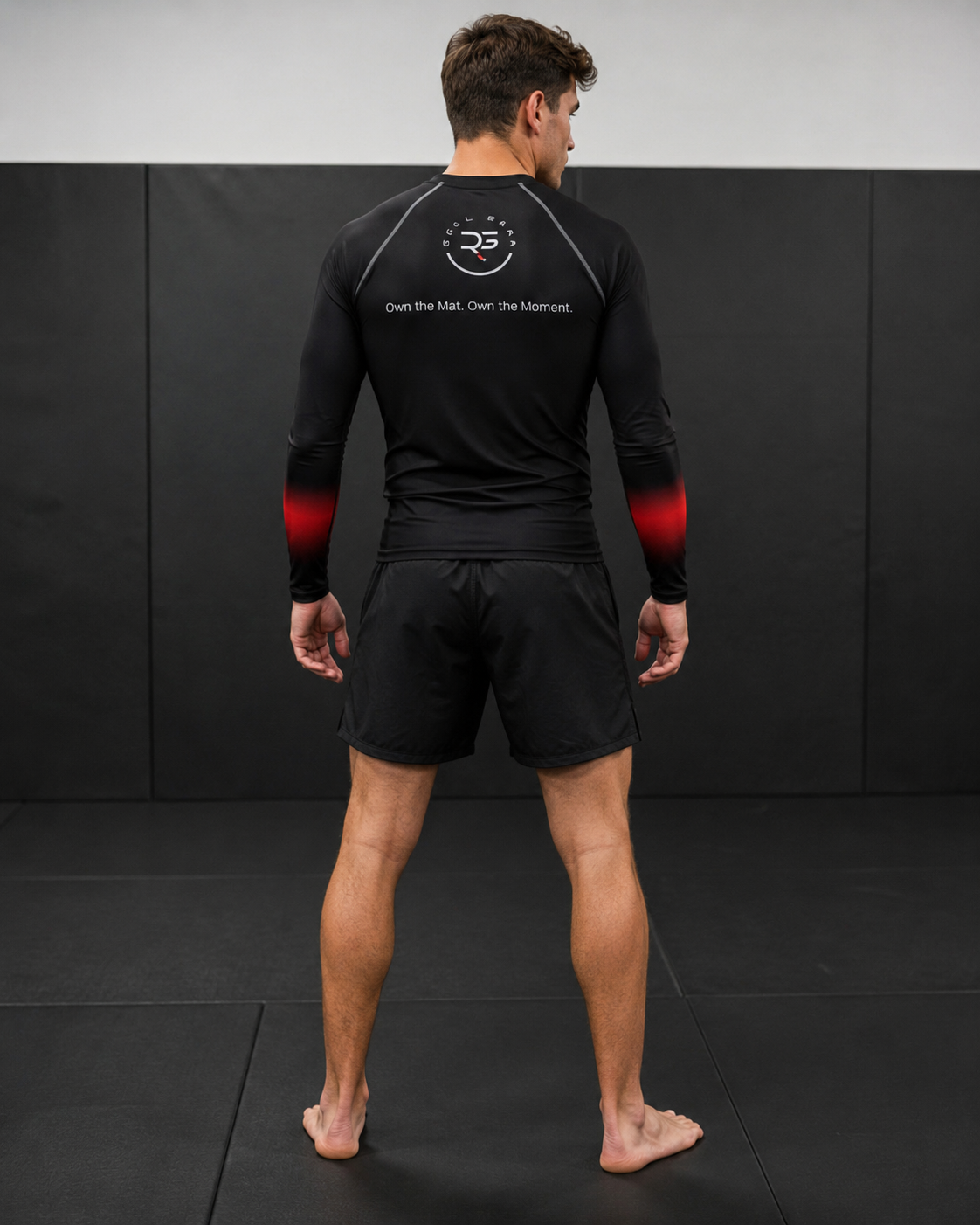Roll Gear – Black Fade Long Sleeve Rash Guard – Black– Men’s
