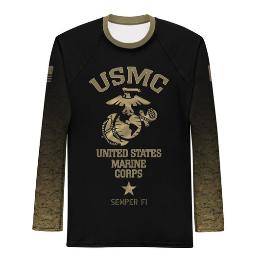 USMC Long-Sleeve Rash Guard – Train with Honor, Fight with Pride