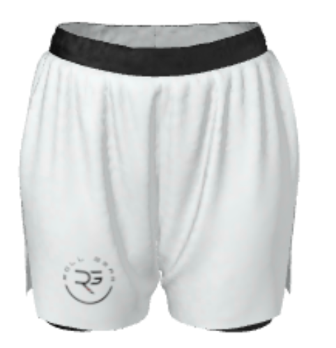 Women’s black BJJ ranked 2-in-1 shorts with wave design and Roll Gear logo – elite compression-lined grappling shorts designed for black belt athletes and high-level no-gi performance