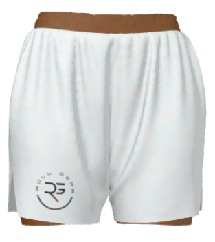 Women’s brown BJJ ranked 2-in-1 shorts with wave design and Roll Gear logo – compression-lined grappling shorts built for strength, movement, and advanced Brazilian Jiu-Jitsu performance