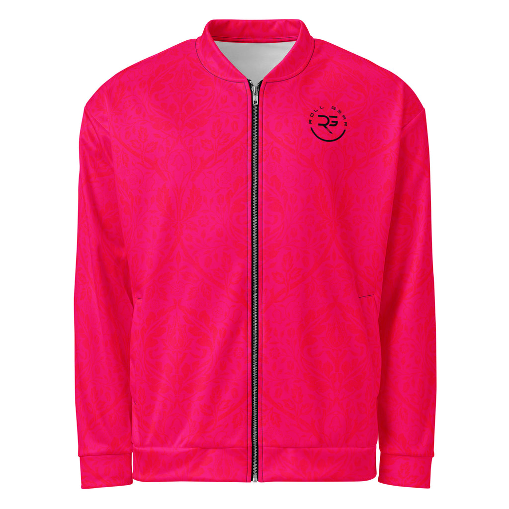 Pink jacket with a logo on a white background