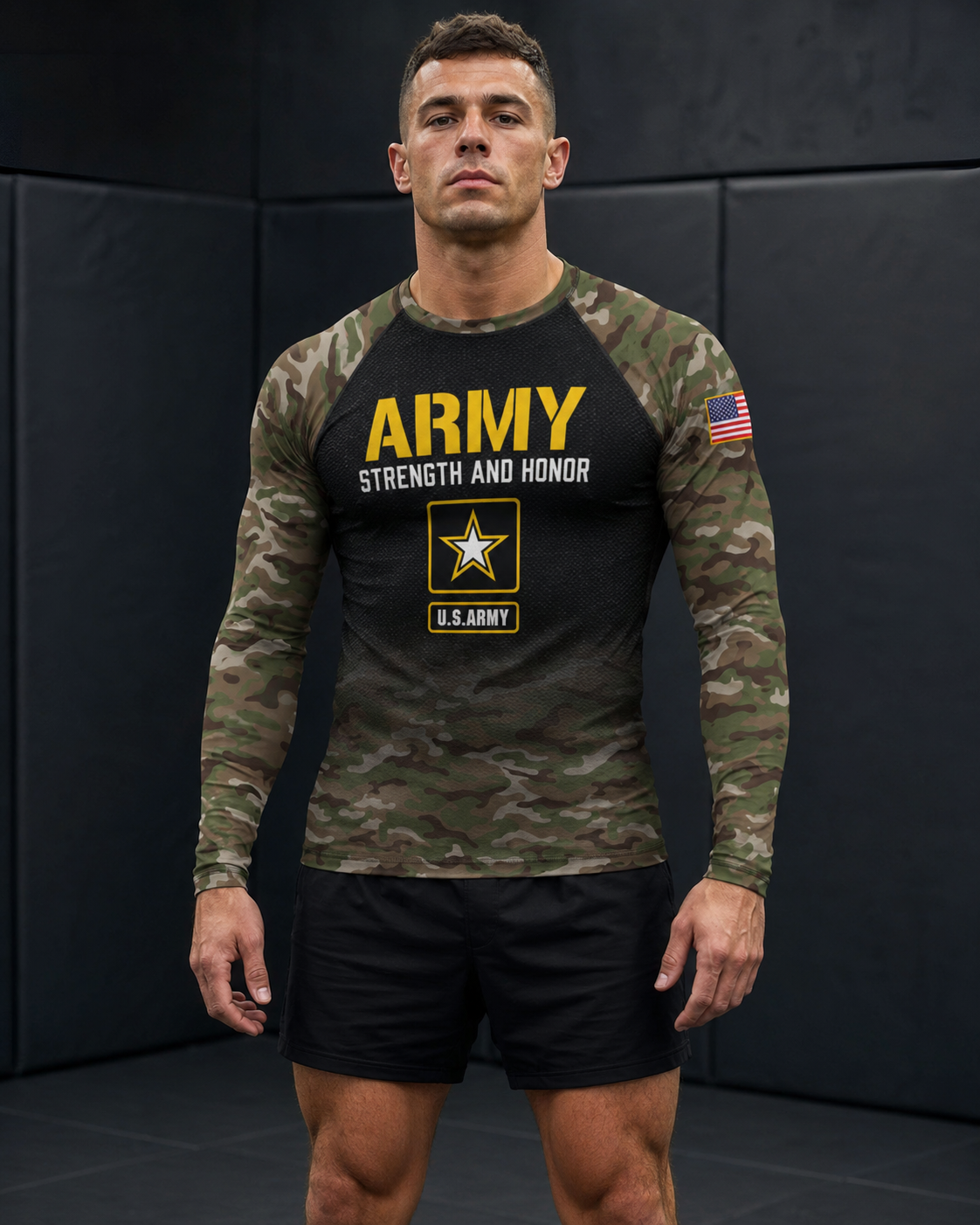 Men's Army Classic Long Sleeve Rash Guard