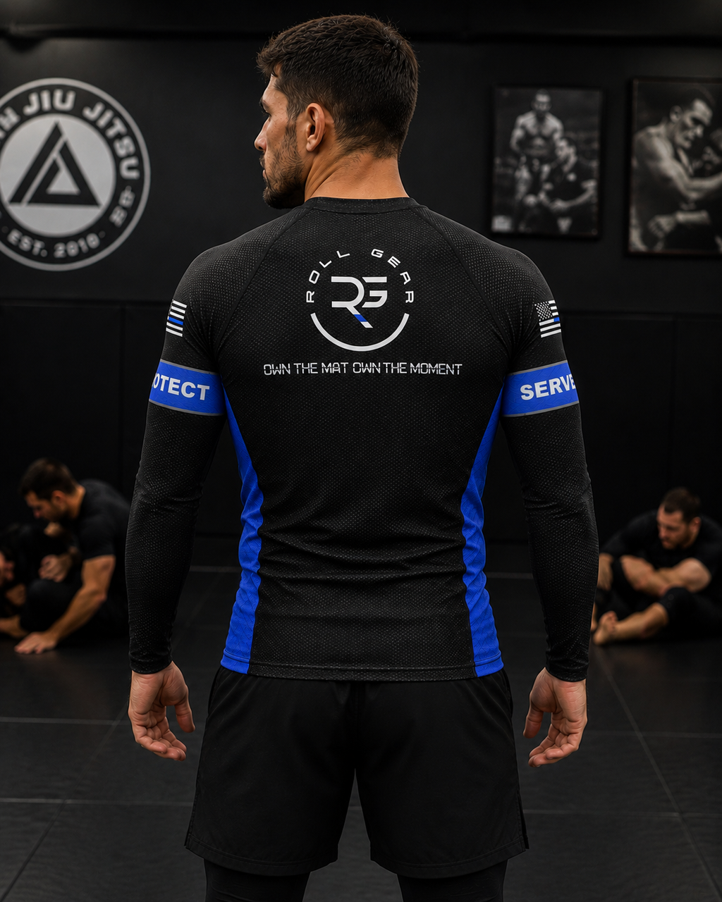 Men's Police Edition Rash Guard – Long Sleeve Thin Blue Line