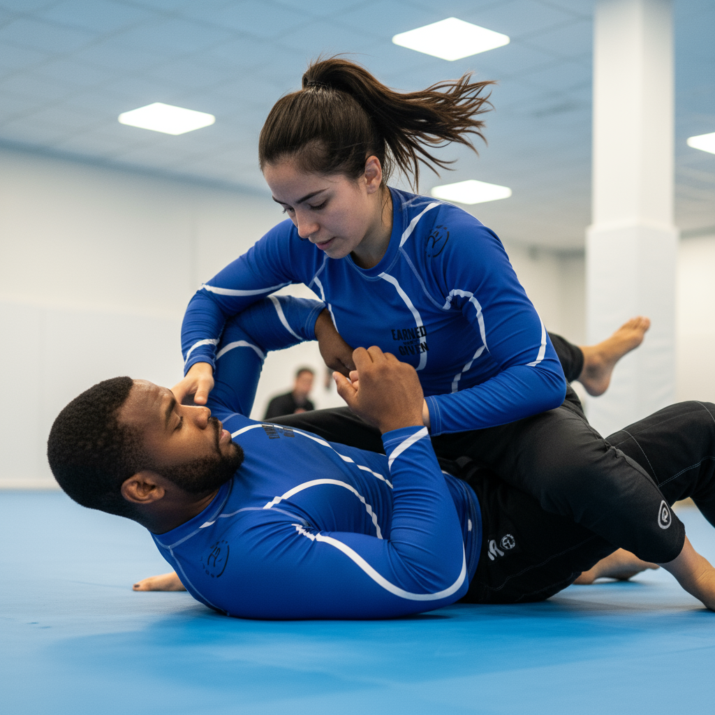 Blue Belt BJJ Long Sleeve Rash Guard - Earned Not Given Edition | Roll Gear™
