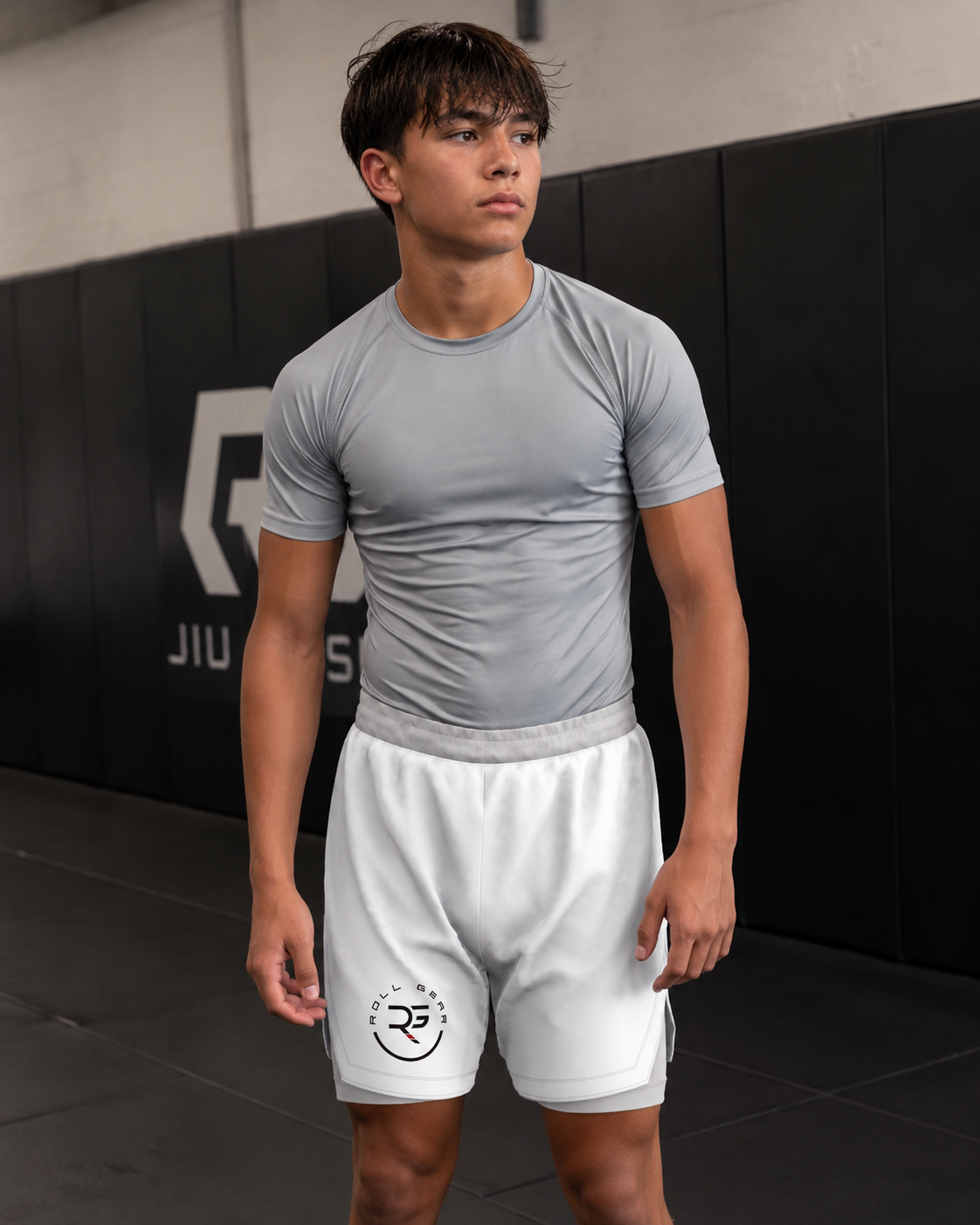 Youth Grey Ranked Grappling Shorts