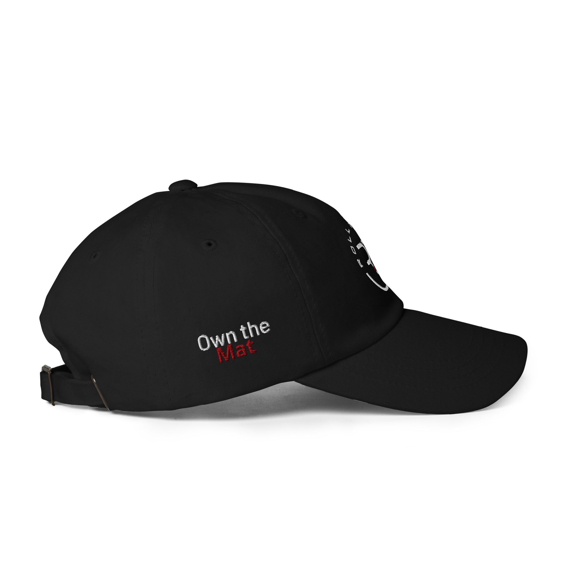 Roll Gear black dad hat – back view, unstructured cotton twill