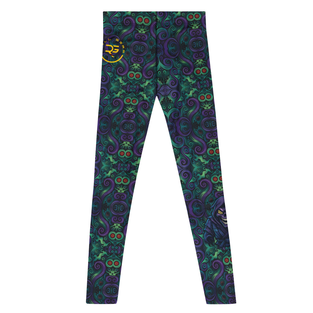 Rear view – Men’s monster-themed jiu-jitsu spats