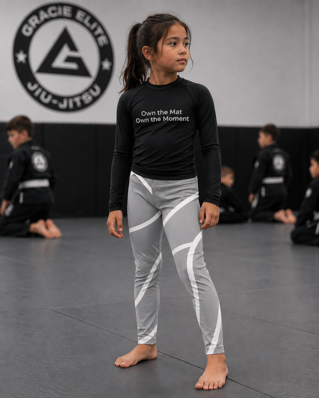 Roll Gear – Grey Swirl Spats – Grey/White – Kids