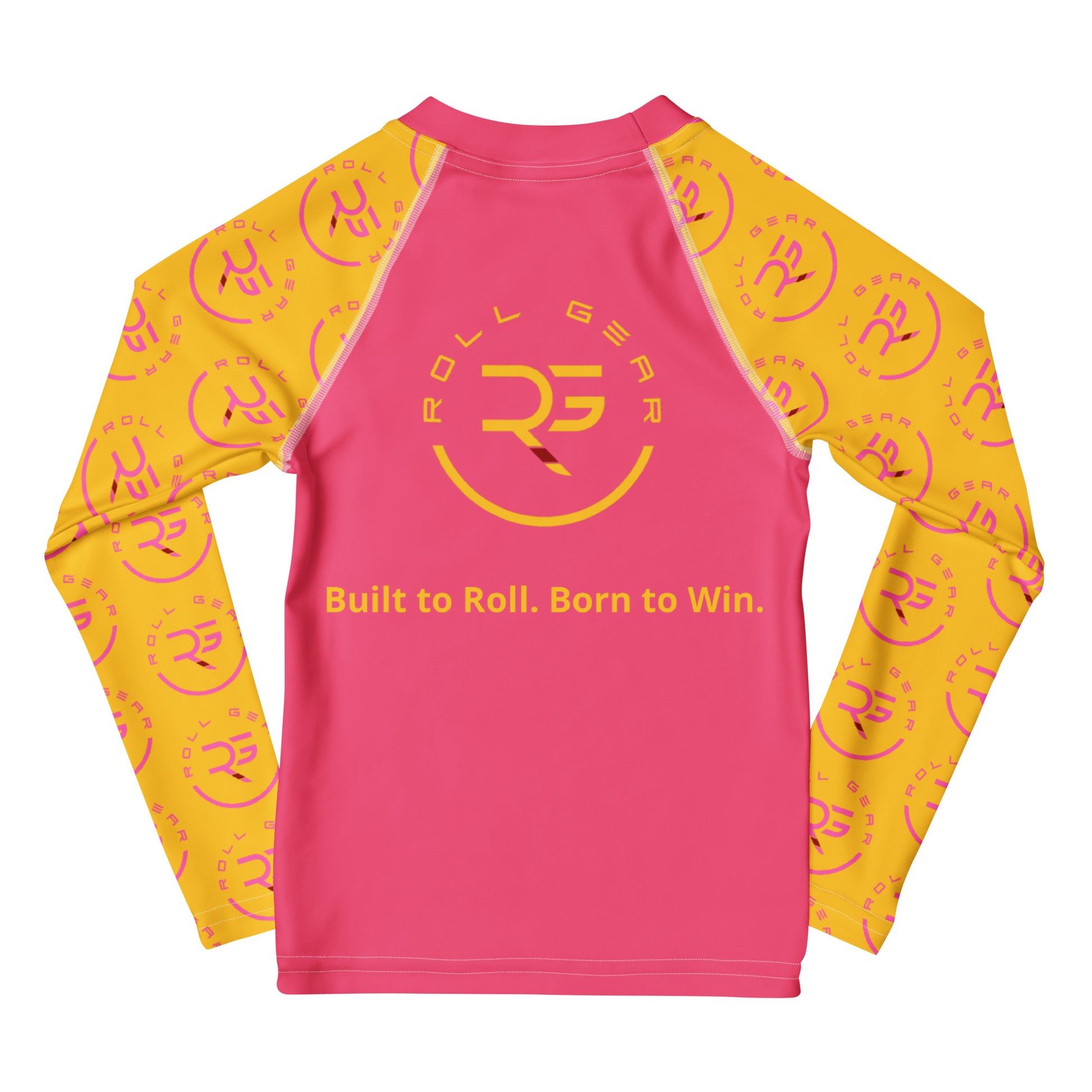Back design of Cool Flamingo youth rash guard with sweet and savage graphics