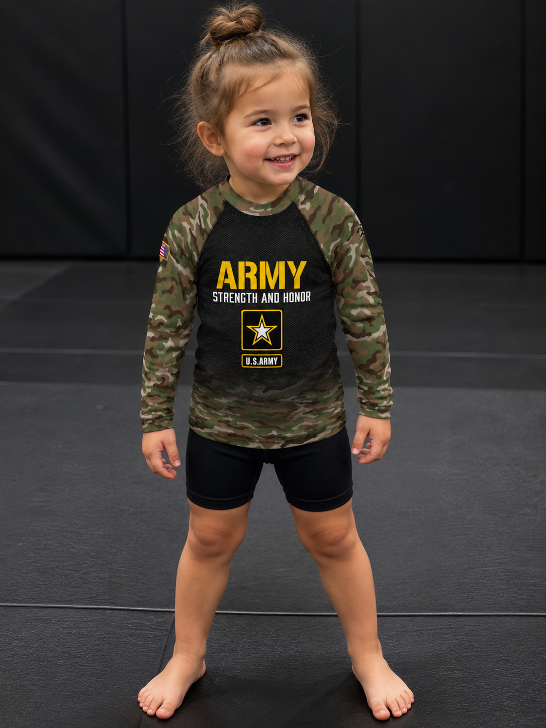 Kids Army Classic Long Sleeve Rash Guard