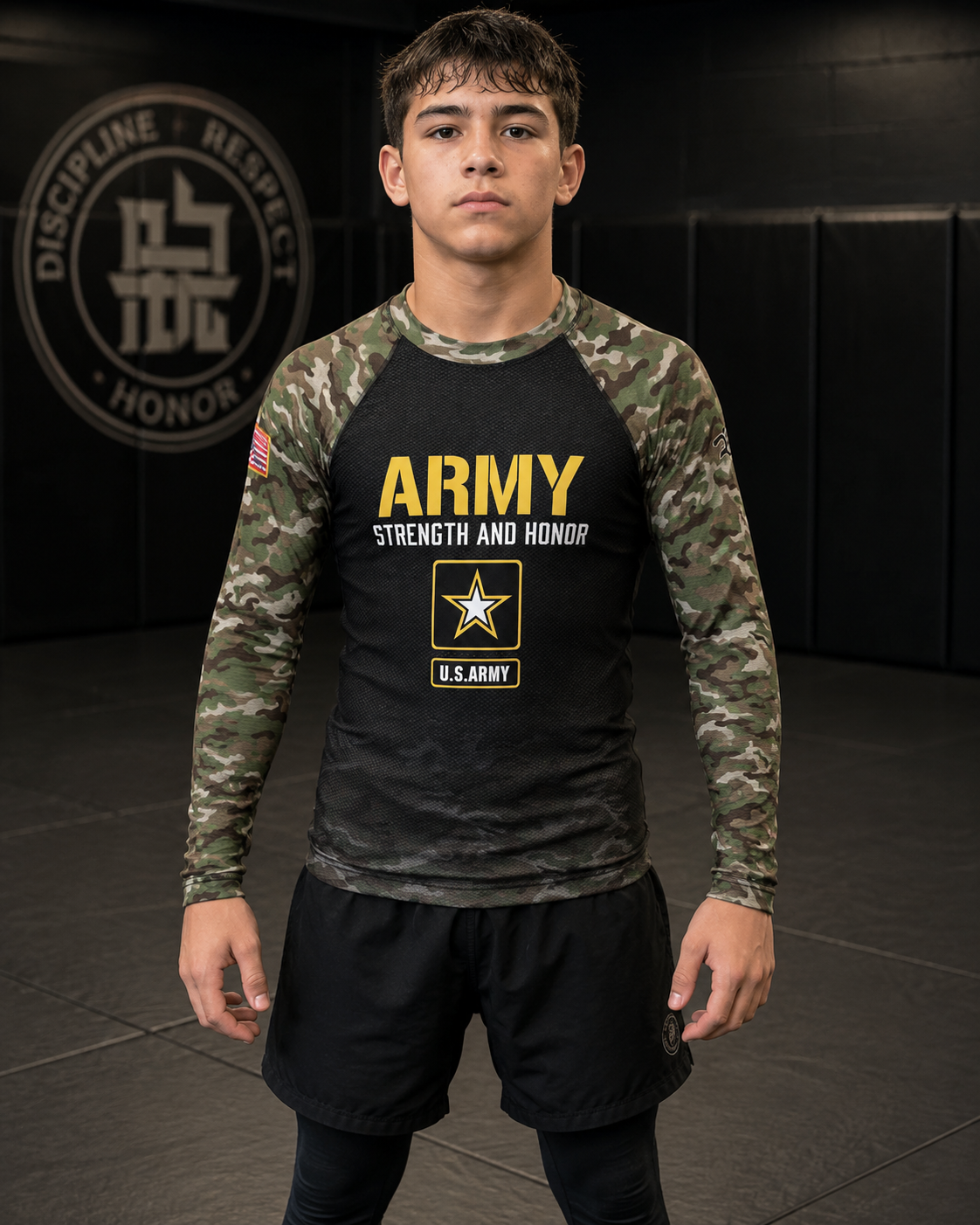 Youth Army Classic Long Sleeve Rash Guard
