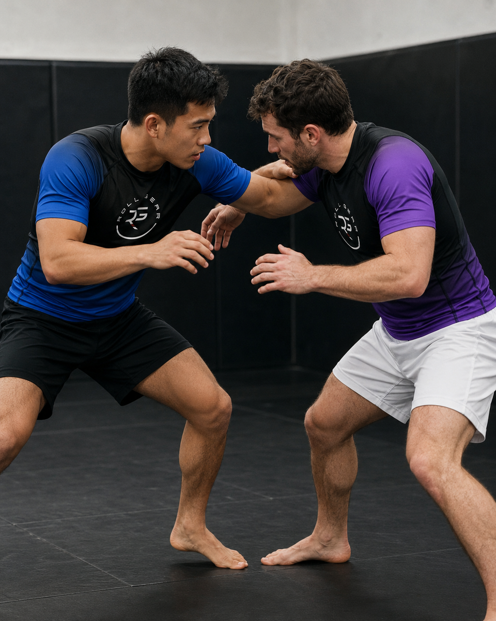 Roll Gear – Blue Fade Rash Guard – Blue/Black – Adult Short Sleeve