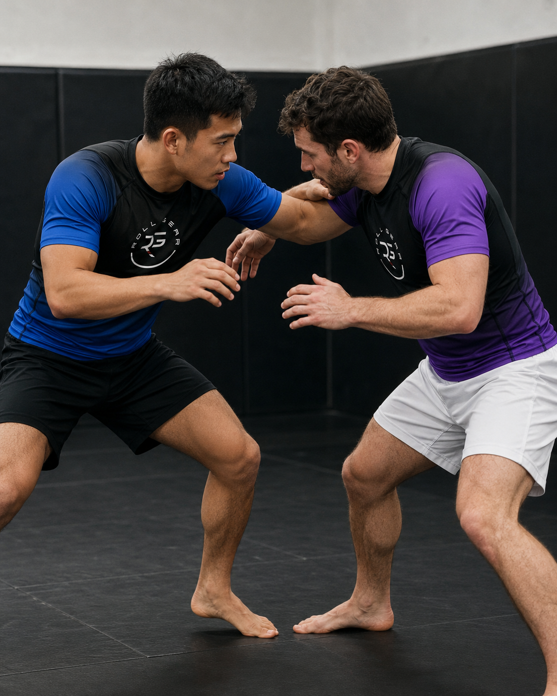 Roll Gear – Blue Fade Rash Guard – Blue/Black – Adult Short Sleeve
