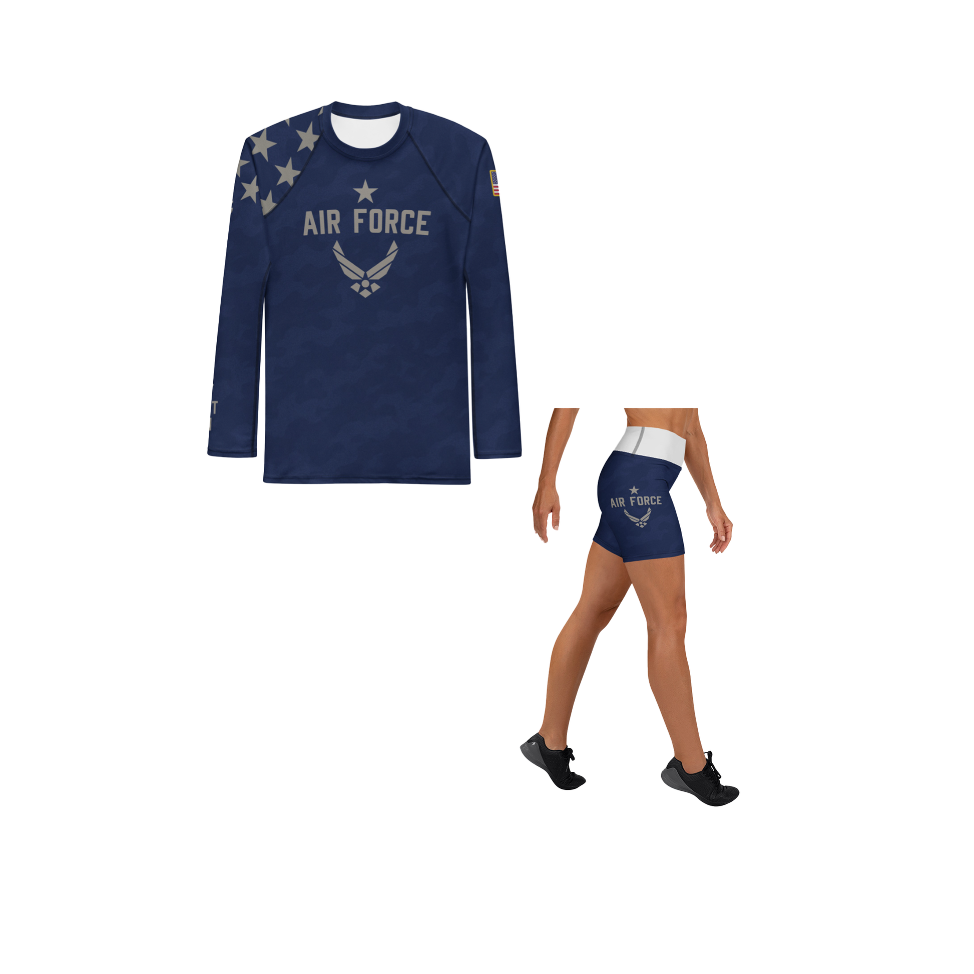 Air Force Elite: Women’s Rash Guard + Shorts Kit +Spat
