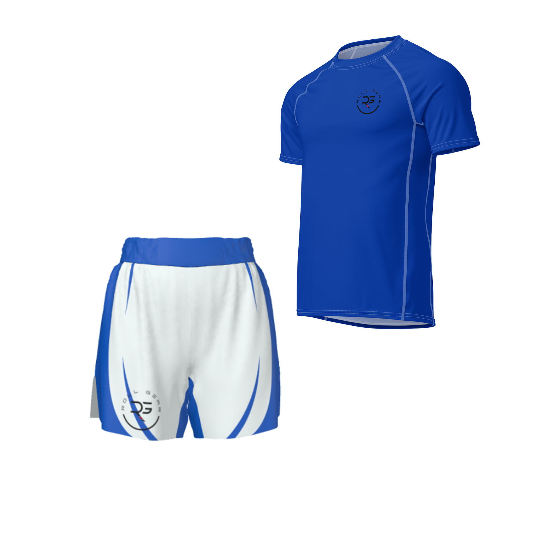 Men’s Navy BJJ Rash Guard & Spats Set – Premium No-Gi Training Gear