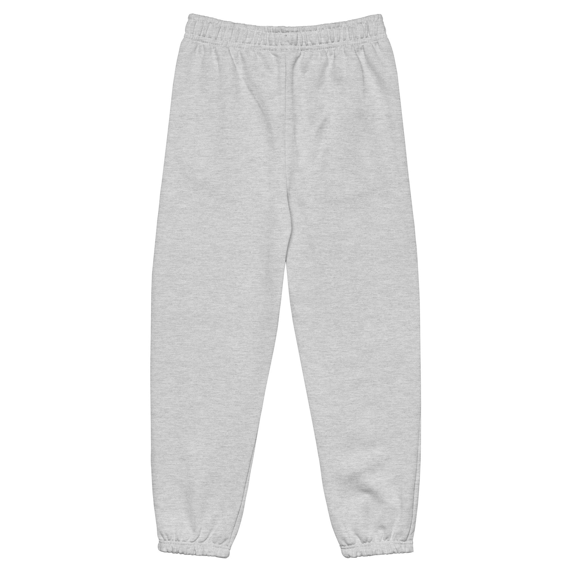 Roll Gear™ heavyweight sweatpants in heather grey, made from a cotton-poly fleece blend with a relaxed fit and elastic cuffs.