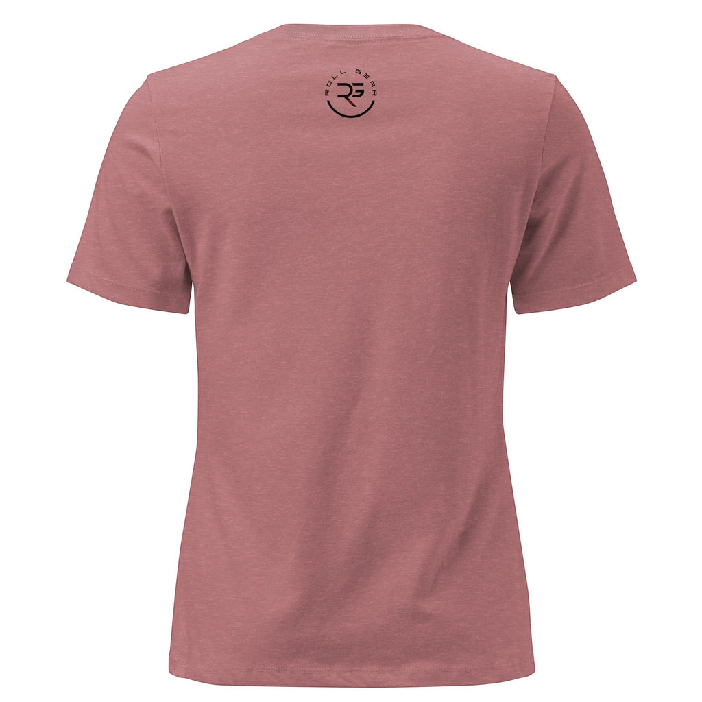 Roll Gear Jiu Jitsu Mom Tee, relaxed fit, crew neck, 100% cotton, dusty rose color.