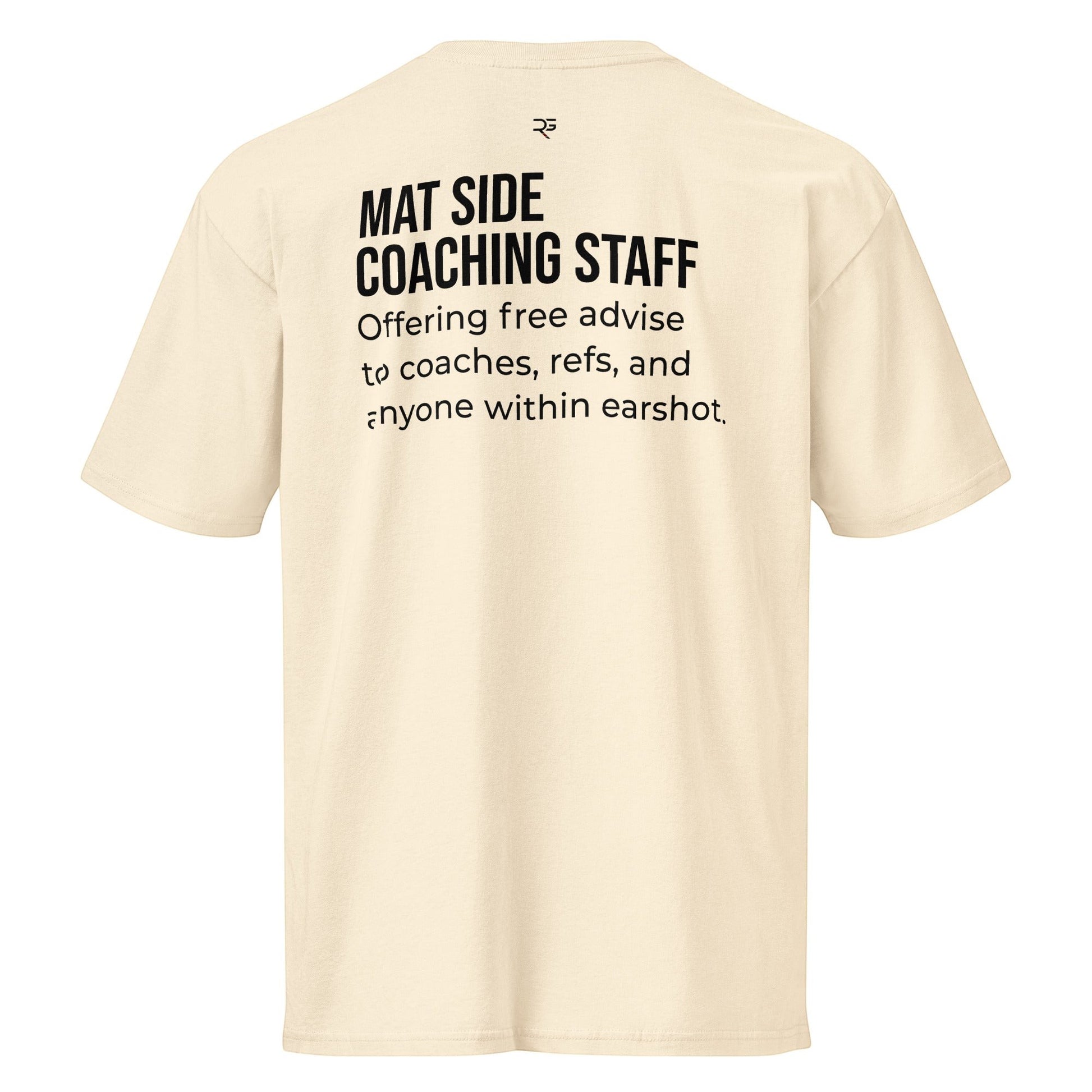 Roll Gear Mat Side Coaching Staff tee in vintage white 100% cotton with drop shoulder sleeves and relaxed fit.
