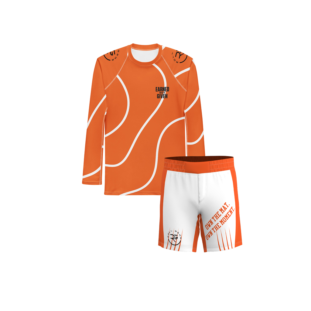 Orange BJJ Training Set - Rash Guard & Shorts Bundle | Roll Gear™
