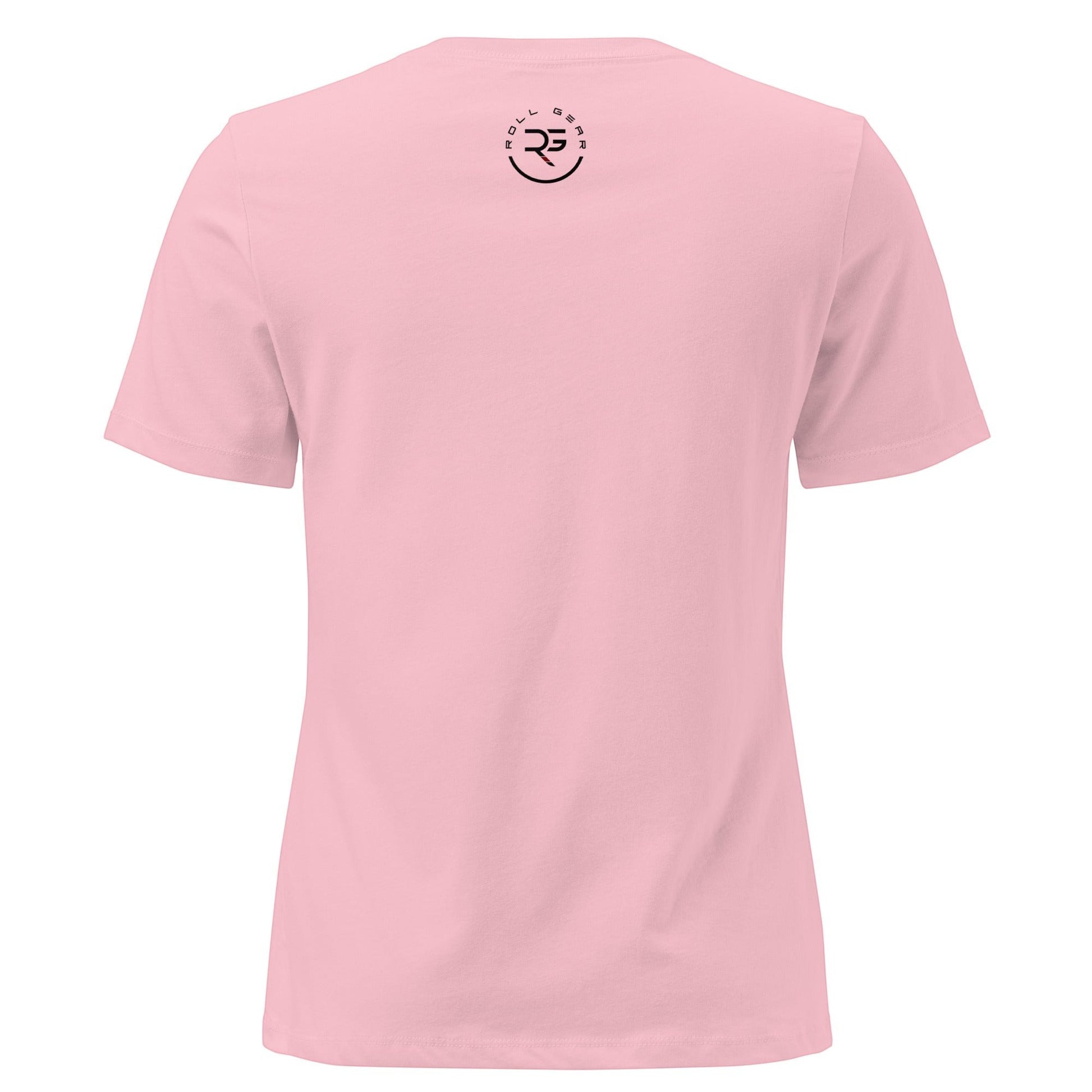 Roll Gear pink relaxed fit 100% cotton t-shirt with a crew neck and a small logo on the back.