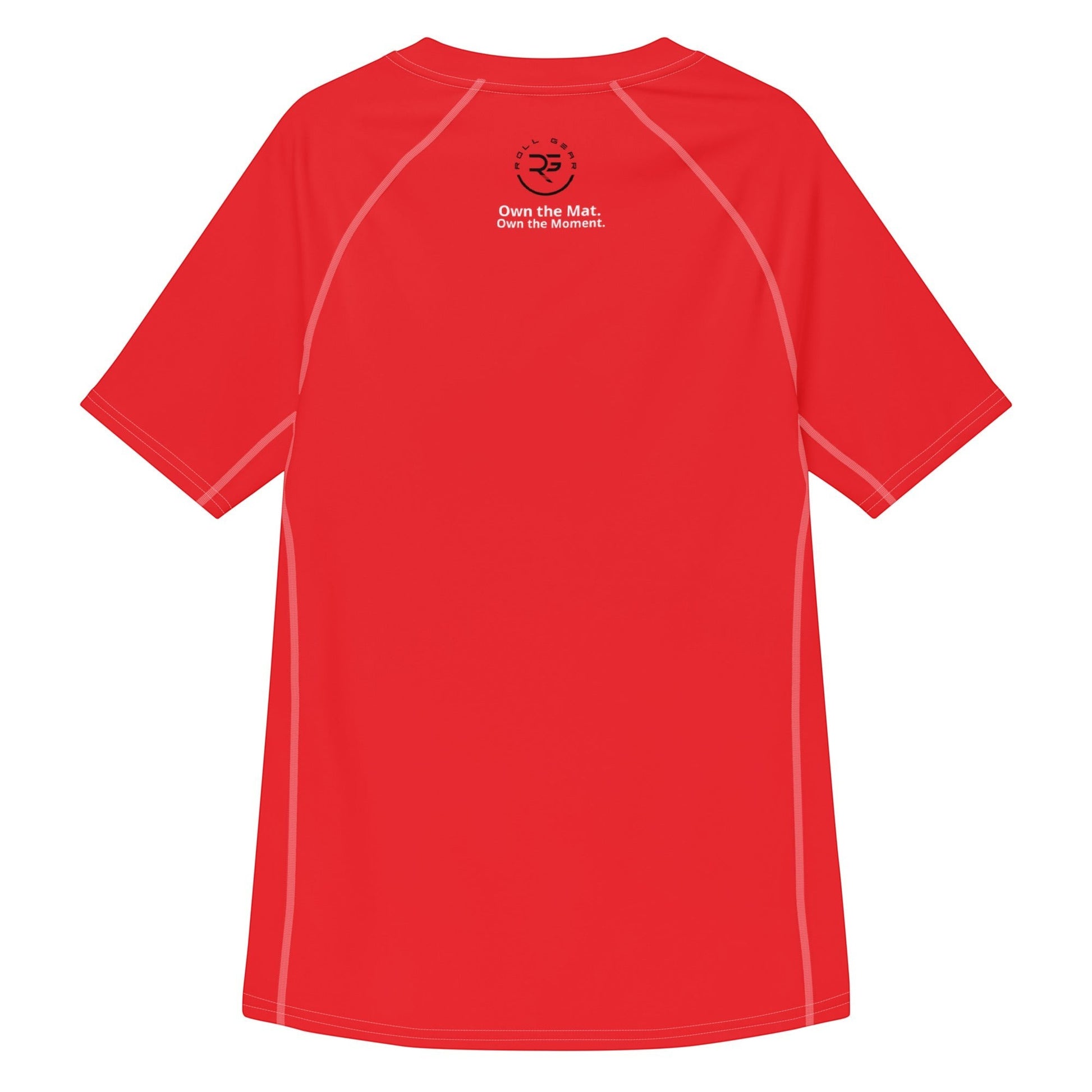 Roll Gear All Red Edition performance rash guard with moisture-wicking fabric and UPF 50+ sun protection.