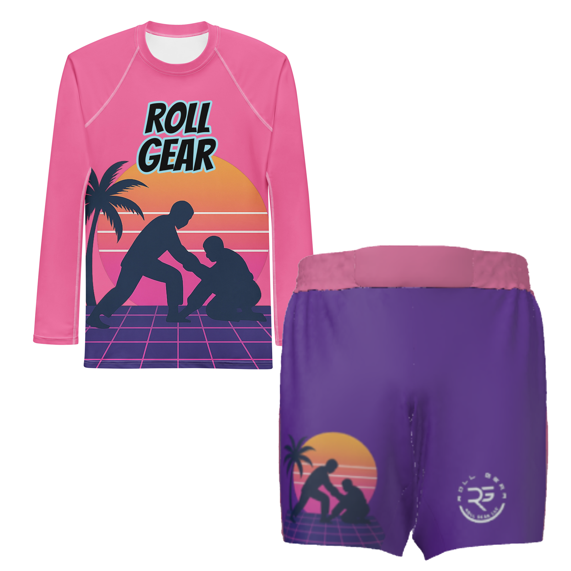Women's Sunset Grapple Bundle – Rash Guard + 2-in-1 Shorts