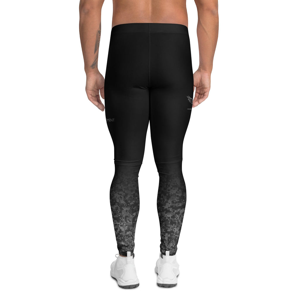 Roll Gear men's black compression spats with urban fade tactical print and SWAT graphics. Polyester-spandex blend.
