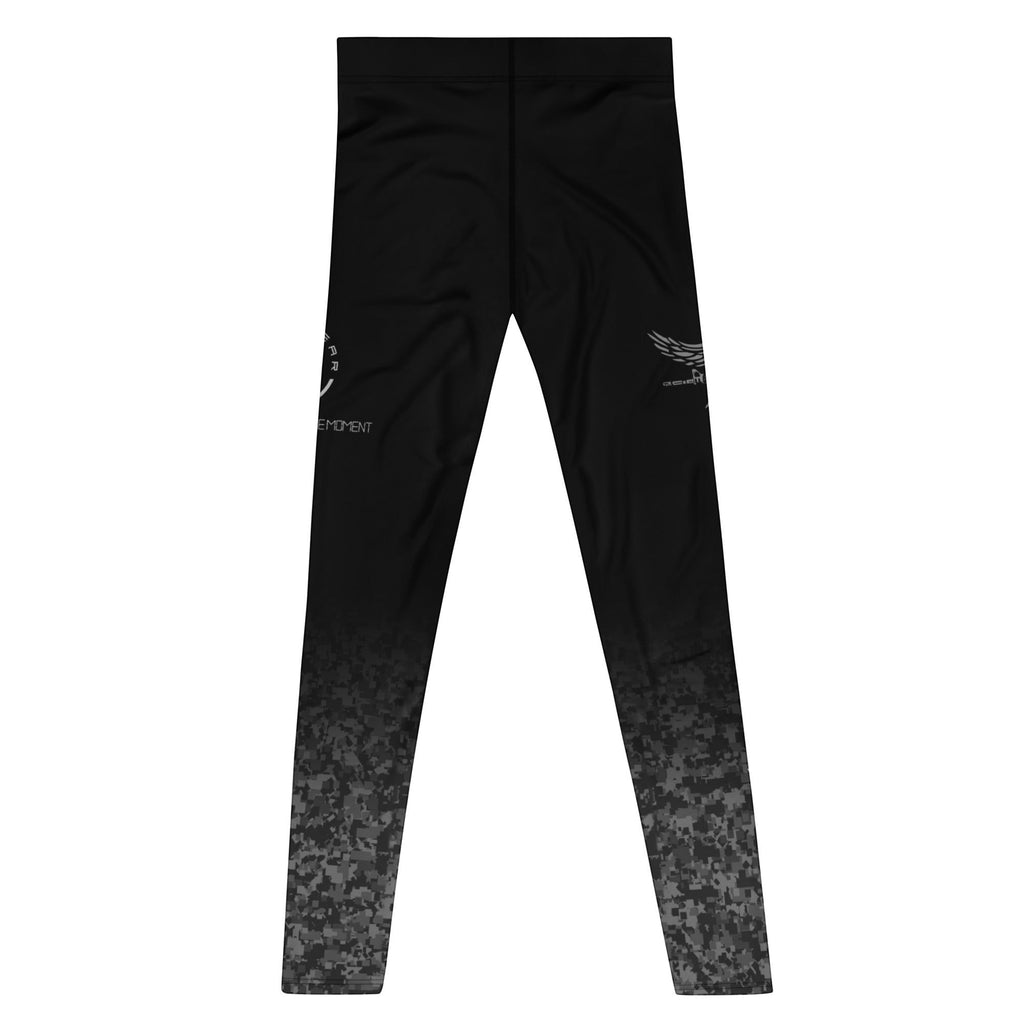 Roll Gear men's black compression spats with urban fade tactical print and SWAT graphics. Polyester-spandex blend.