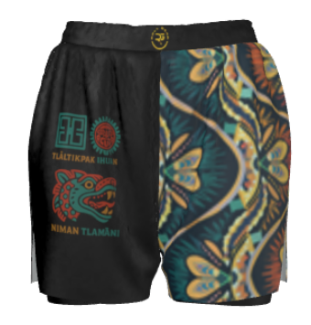 Women’s Aztec Tribal Warrior Fight Shorts – Black Edition | Roll Gear