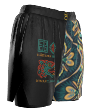 Women’s Aztec Tribal Warrior Fight Shorts – Black Edition | Roll Gear