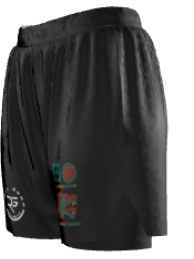 Side view of Roll Gear Women’s Black BJJ and MMA Fight Shorts