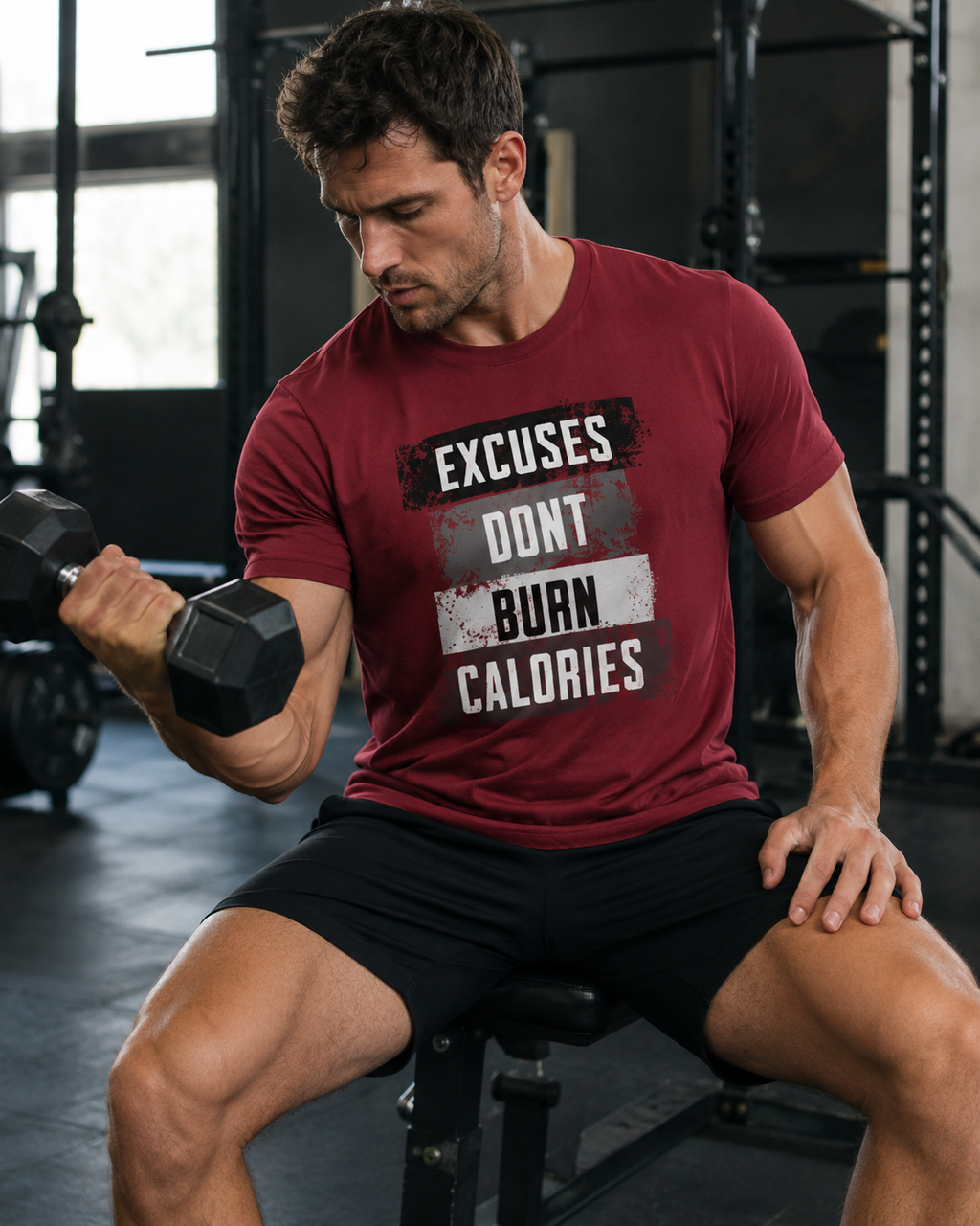 Excuses Don't Burn Calories — Premium Heavyweight T-Shirt